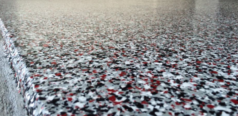 red and black epoxy floor