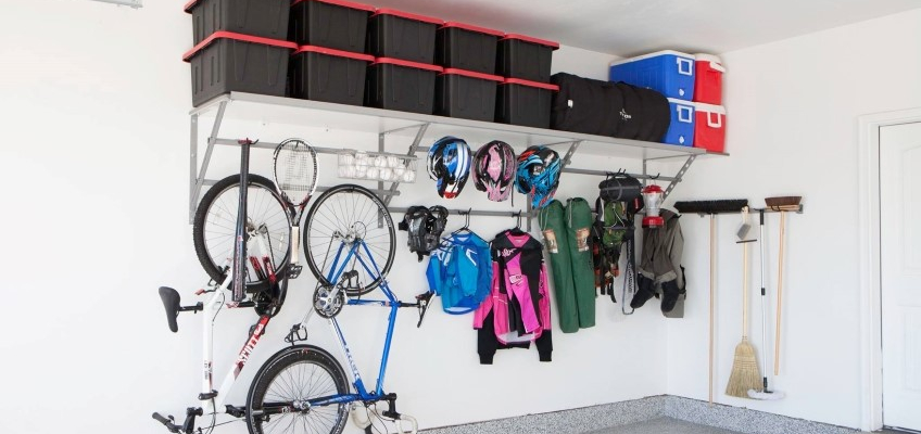 Improving Shelving Storage in Garage Monkey Bars Shelving