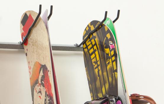 snowboard garage rack